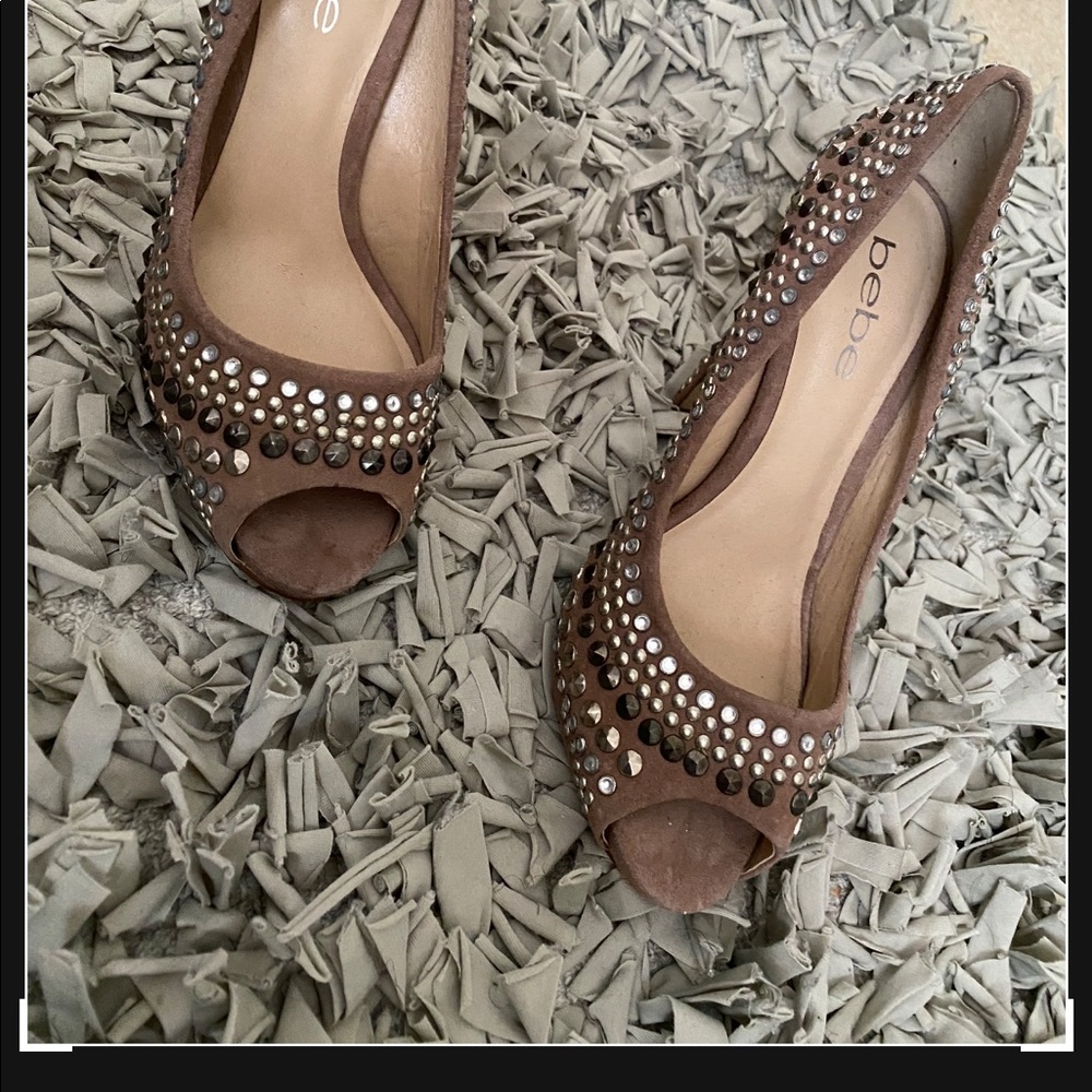 Bebe Peep Toe Studded Shoes